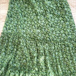 Aerie Green Floral Maxi Skirt